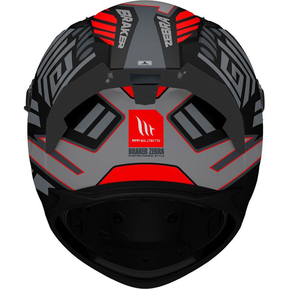 MT Braker SV Zebra B5 Full Face Helmet Matt Black / Red  - FREE UK Shipping, FREE 365 Day Returns | Moto Central