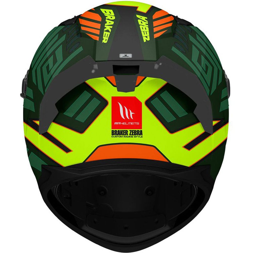 MT Braker SV Zebra C6 Full Face Helmet Matt Black / Green - FREE UK Shipping, FREE 365 Day Returns | Moto Central