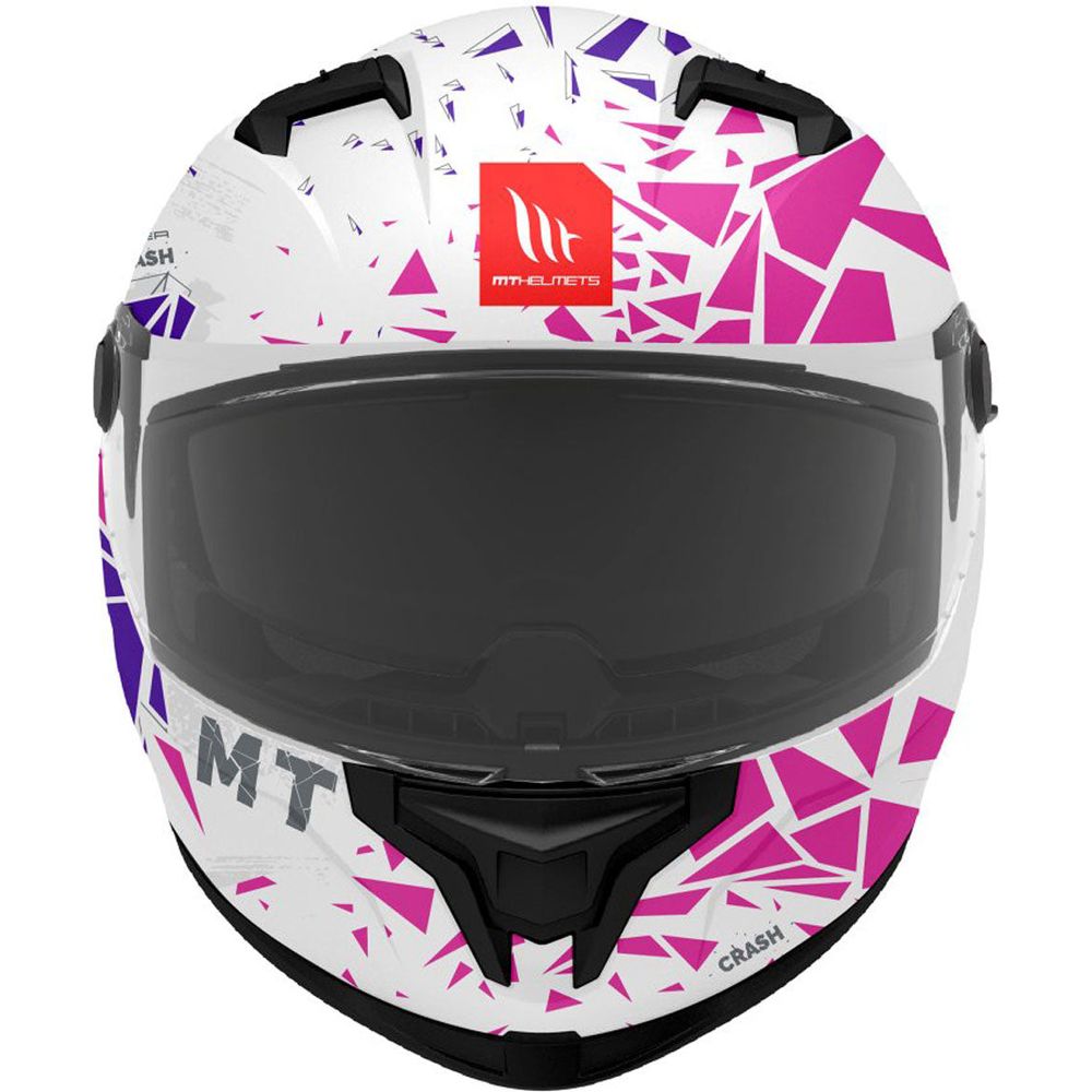 MT Braker SV Crash A8 Full Face Helmet Matt White / Pink / Purple - FREE UK Shipping, FREE 365 Day Returns | Moto Central