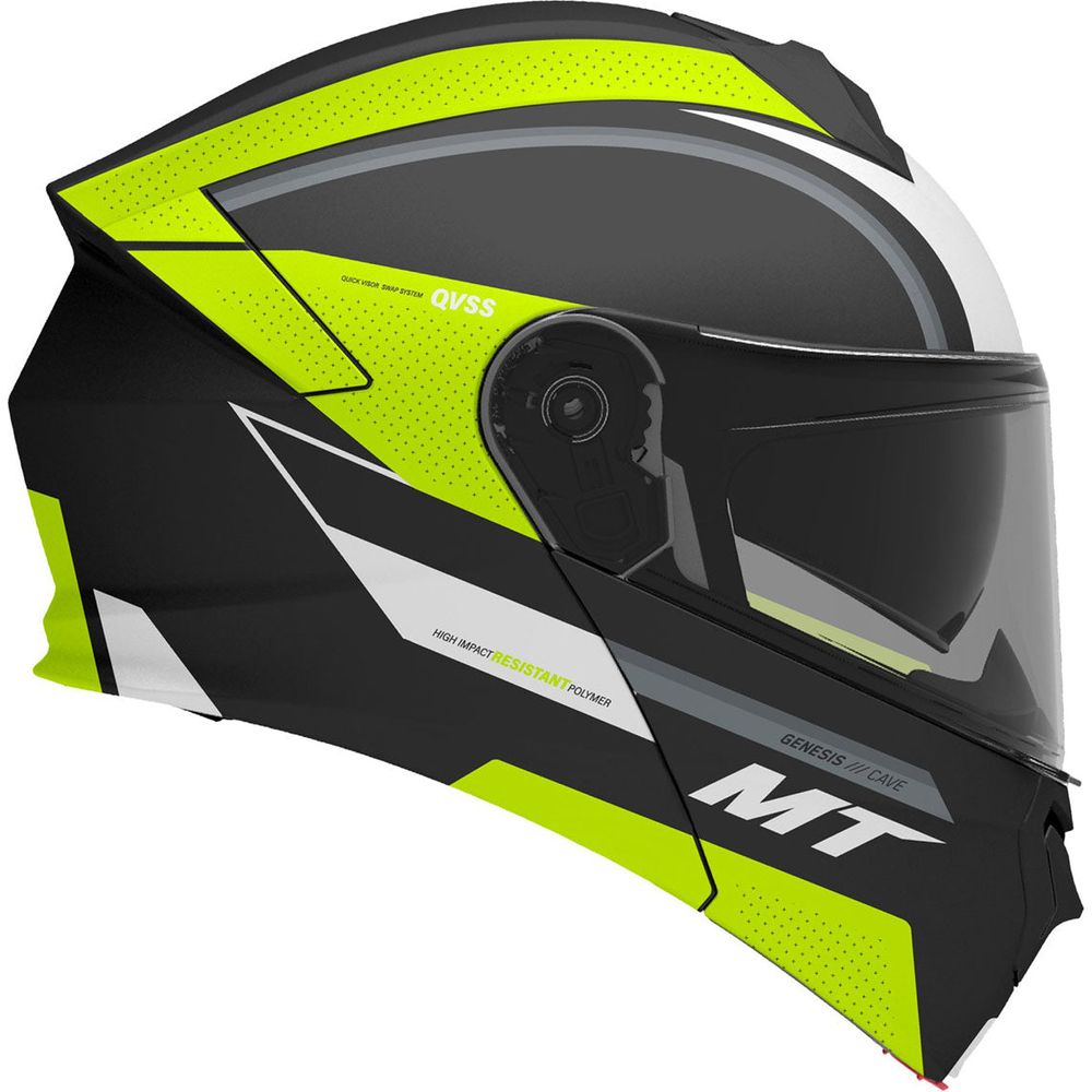 MT Genesis SV Cave A3 Flip-Up Helmet Matt Black / Fluo Yellow