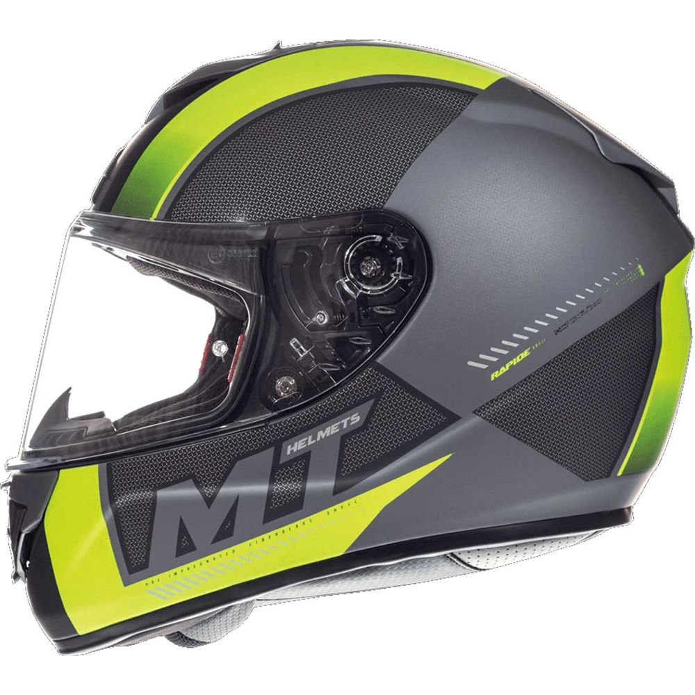 MT Rapide Overtake Full Face Helmet Matt Black / Fluo Yellow - FREE UK Shipping, FREE 365 Day Returns | Moto Central