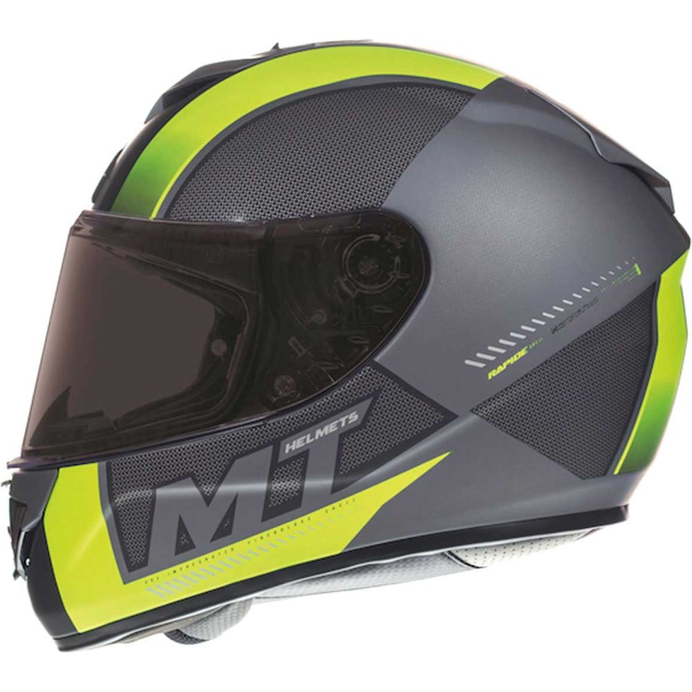 MT Rapide Overtake Full Face Helmet Matt Black / Fluo Yellow - FREE UK Shipping, FREE 365 Day Returns | Moto Central