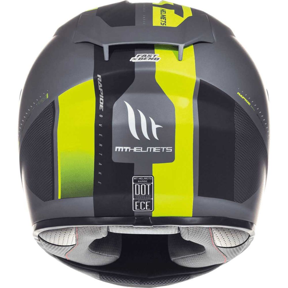 MT Rapide Overtake Full Face Helmet Matt Black / Fluo Yellow - FREE UK Shipping, FREE 365 Day Returns | Moto Central