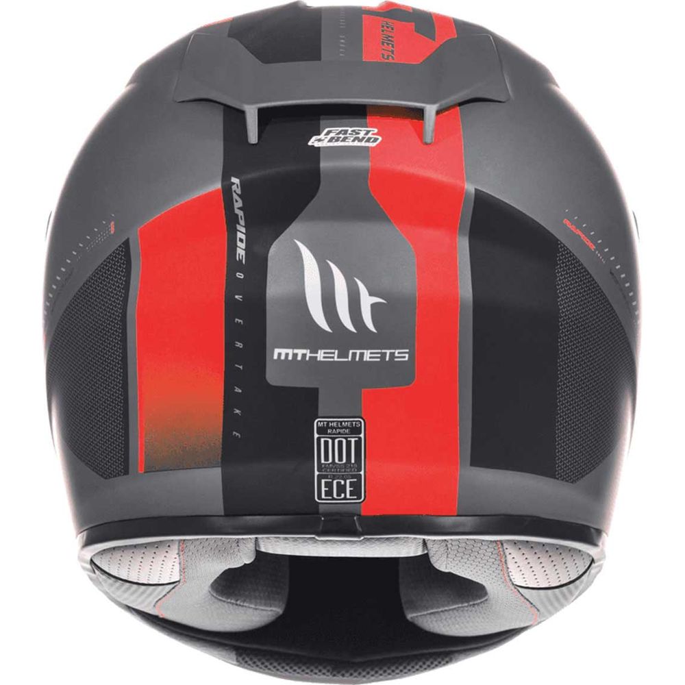 MT Rapide Overtake Full Face Helmet Matt Black / Red  - FREE UK Shipping, FREE 365 Day Returns | Moto Central