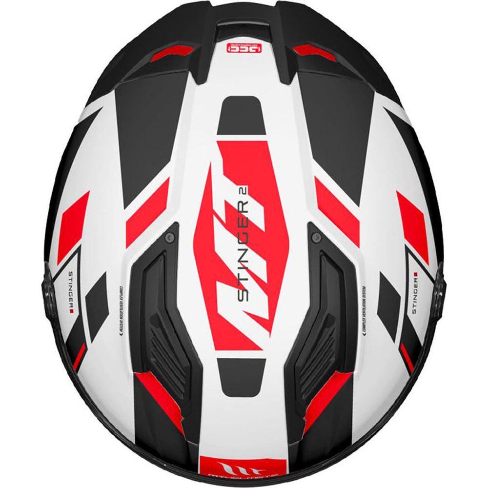 MT Stinger 2 Zivze A5 Full Face Helmet Gloss Black / White / Red - FREE UK Shipping, FREE 365 Day Returns | Moto Central