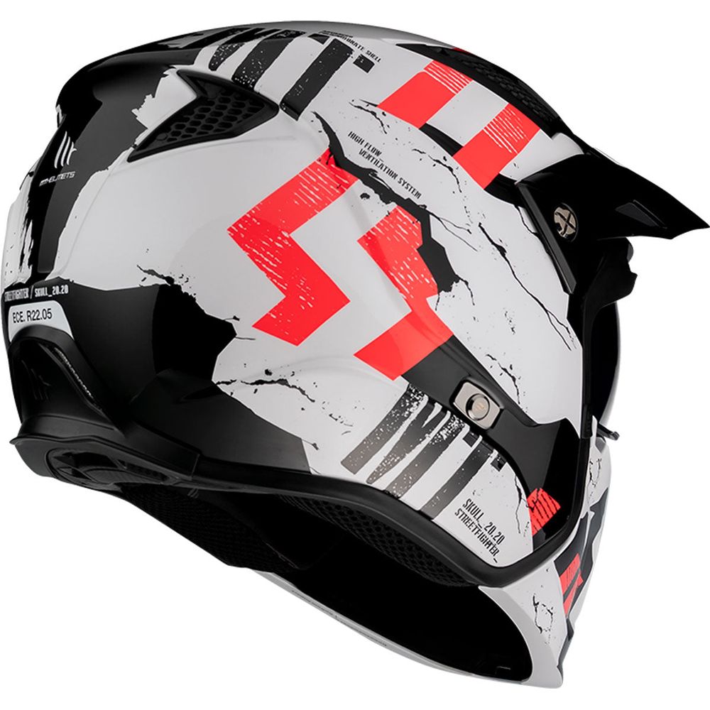 MT Streetfighter Skull A0 Adventure Helmet Gloss Pearl White