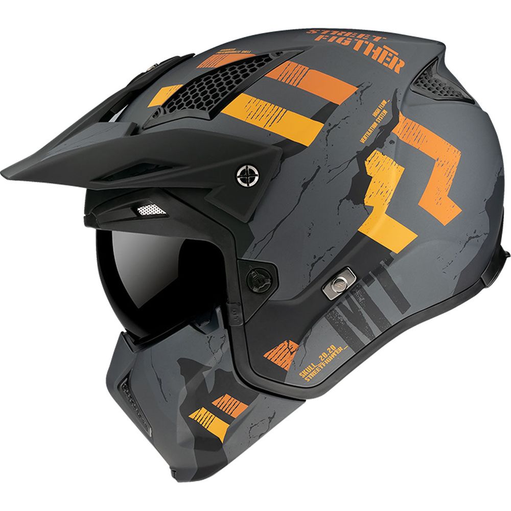 MT Streetfighter Skull A12 Adventure Helmet Matt Grey