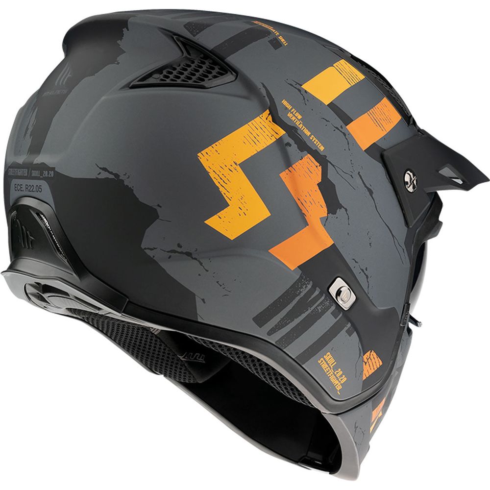 MT Streetfighter Skull A12 Adventure Helmet Matt Grey