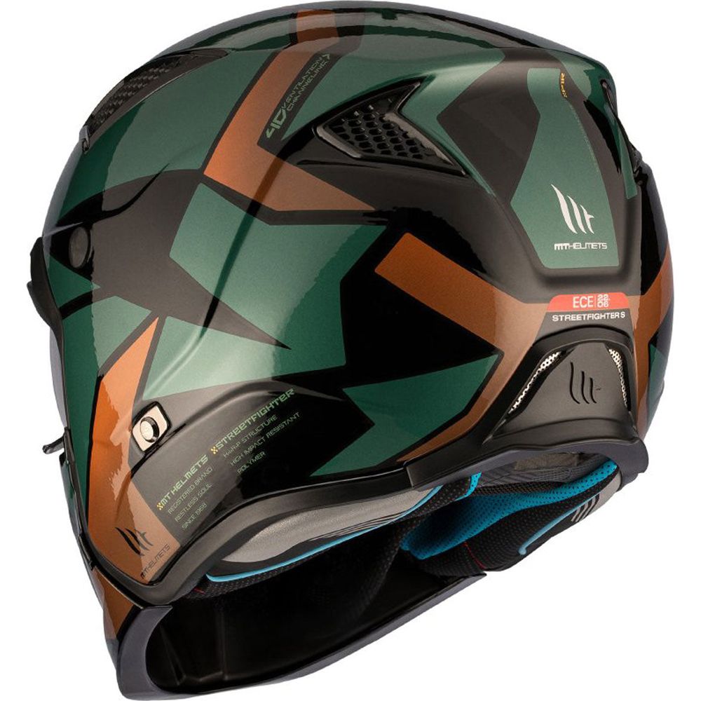 MT Streetfighter SV S P1R A9 Adventure Helmet Matt Black / Green / Gold  - FREE UK Shipping, FREE 365 Day Returns | Moto Central