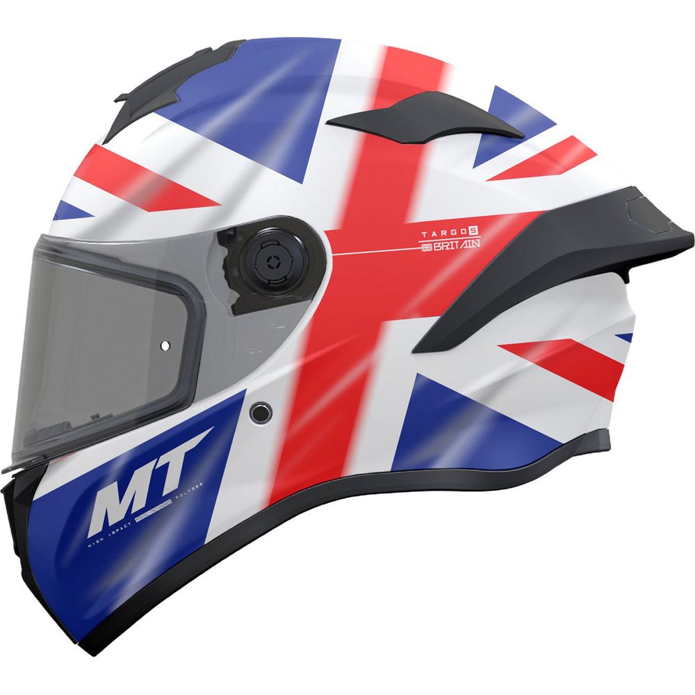 MT Targo S Britain B15 Full Face Helmet Gloss Red / White / Blue