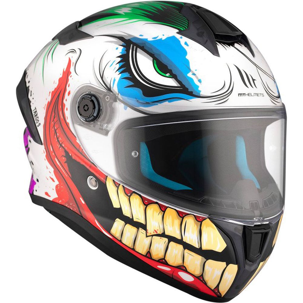 MT Targo S Joke A5 ECE-22.06 Full Face Helmet Gloss White  - FREE UK Shipping, FREE 365 Day Returns | Moto Central