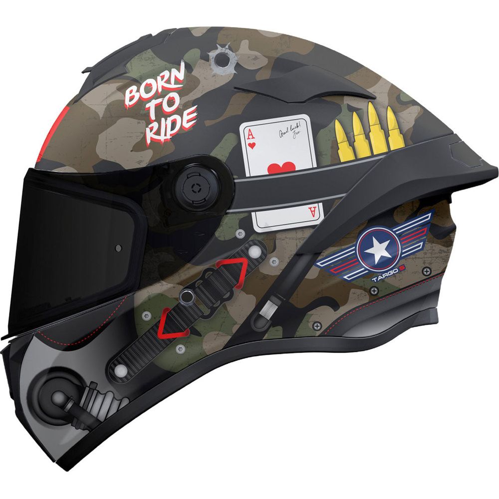 MT Targo S Patton A1 Full Face Helmet Matt Green Camo