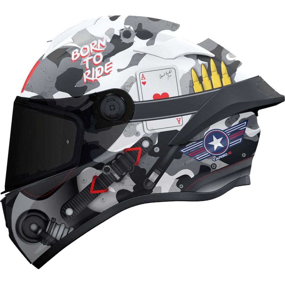 MT Targo S Patton A0 Full Face Helmet Gloss White Camo - FREE UK Shipping, FREE 365 Day Returns | Moto Central