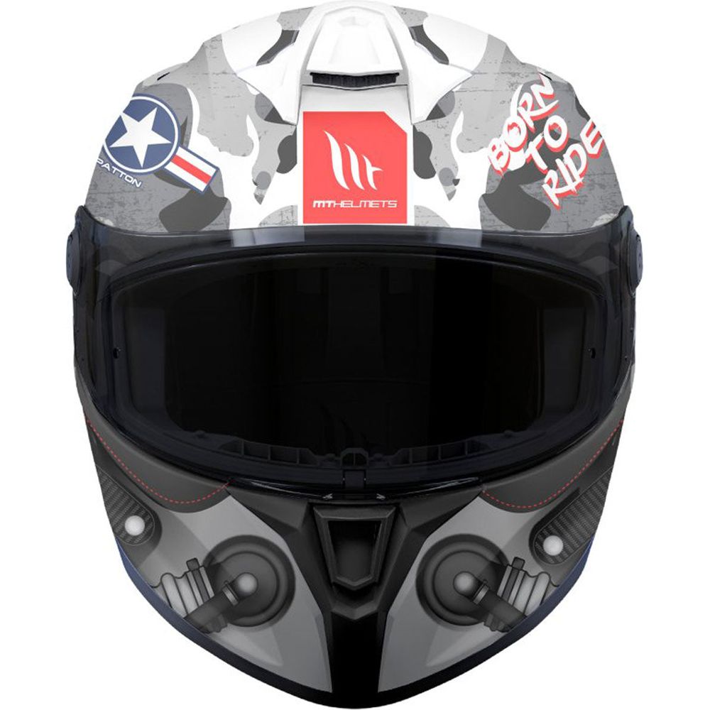 MT Targo S Patton A0 Full Face Helmet Gloss White Camo - FREE UK Shipping, FREE 365 Day Returns | Moto Central