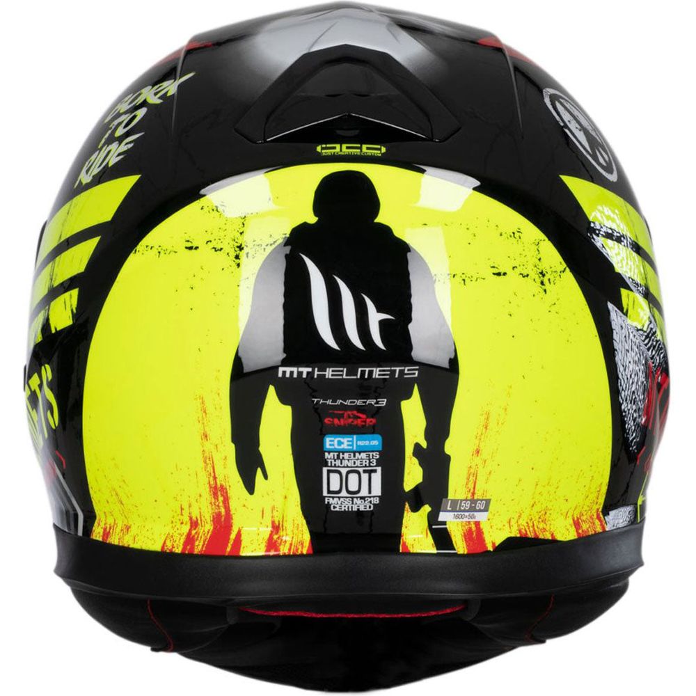 MT Thunder 3 Sniper Full Face Helmet Gloss Black / Fluo Yellow