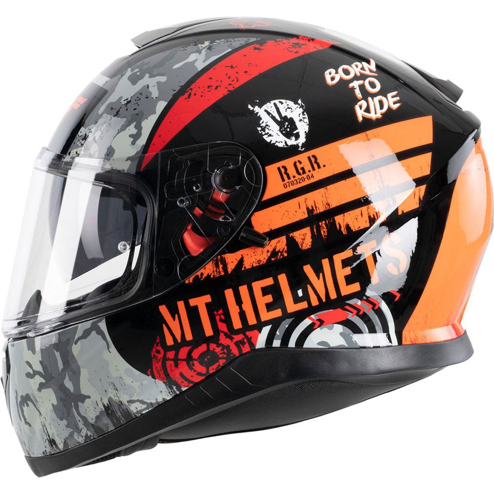 MT Thunder 3 Sniper Full Face Helmet Gloss Black / Orange  - FREE UK Shipping, FREE 365 Day Returns | Moto Central