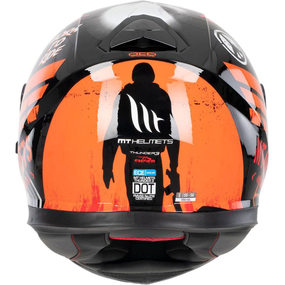 MT Thunder 3 Sniper Full Face Helmet Gloss Black / Orange  - FREE UK Shipping, FREE 365 Day Returns | Moto Central