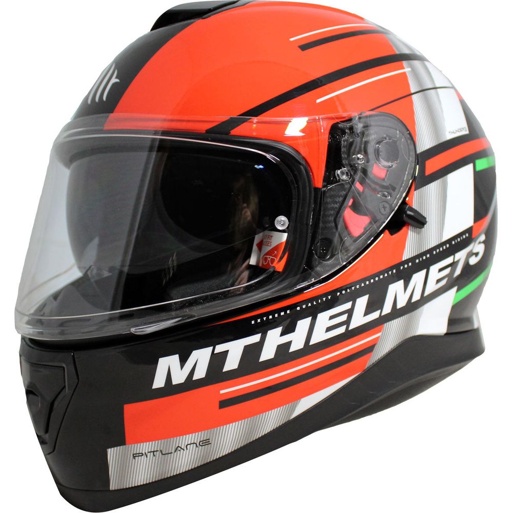 MT Thunder 3 SV Pitlane Full Face Helmet Green / White / Red