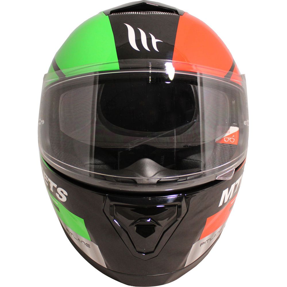 MT Thunder 3 SV Pitlane Full Face Helmet Green / White / Red  - FREE UK Shipping, FREE 365 Day Returns | Moto Central