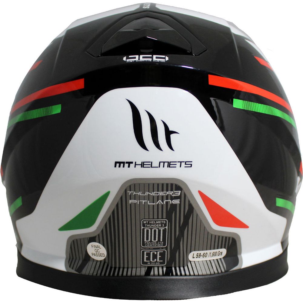 MT Thunder 3 SV Pitlane Full Face Helmet Green / White / Red  - FREE UK Shipping, FREE 365 Day Returns | Moto Central