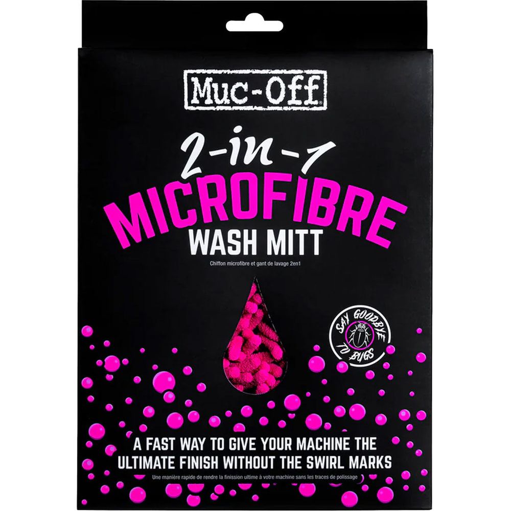 Muc-Off 2 In 1 Chennile Microfibre Washing Mitt Pink - FREE UK Shipping, FREE 365 Day Returns | Moto Central