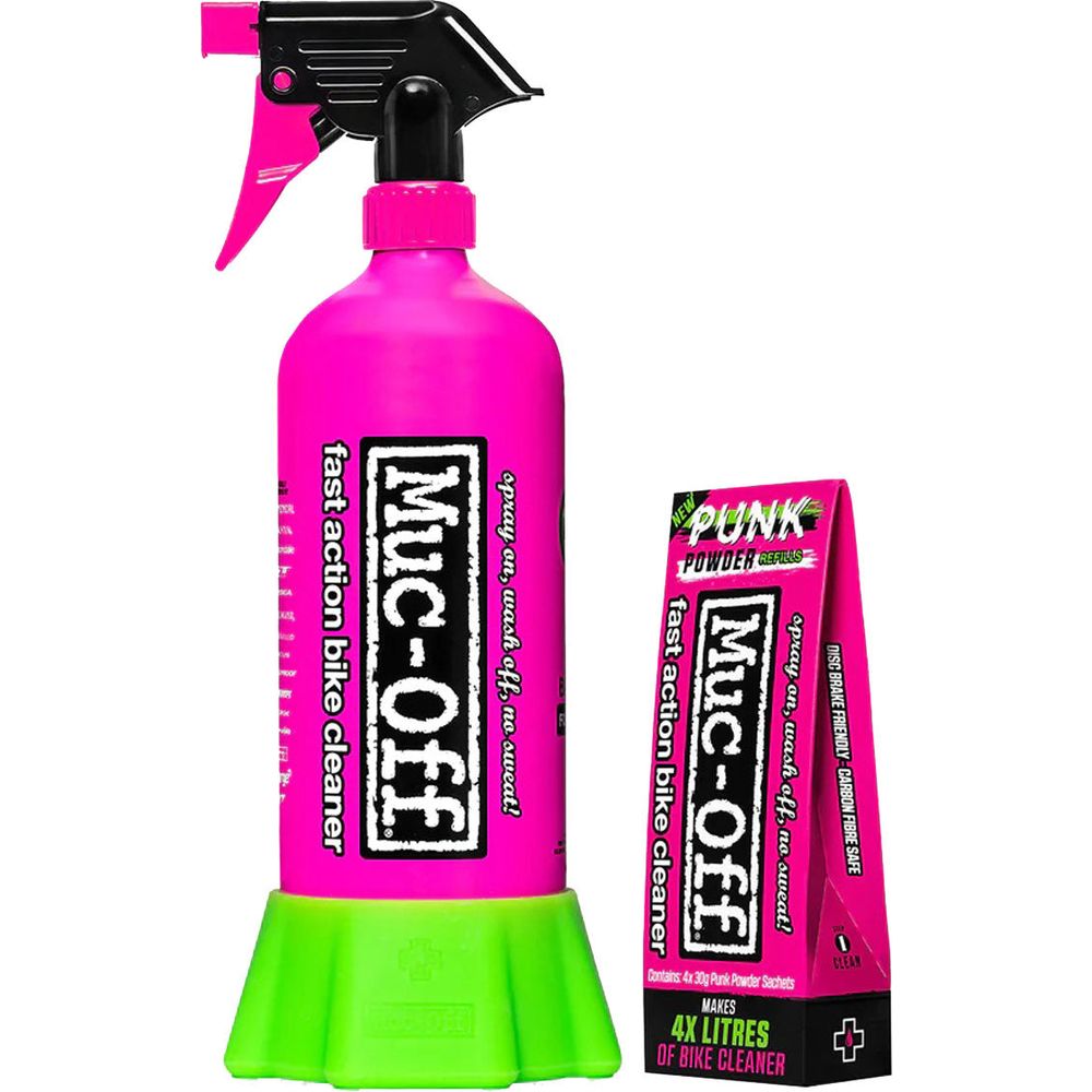 Muc-Off Punk Powder Motorcycle Cleaner Pack of 4 & Bottle For Life Bundle