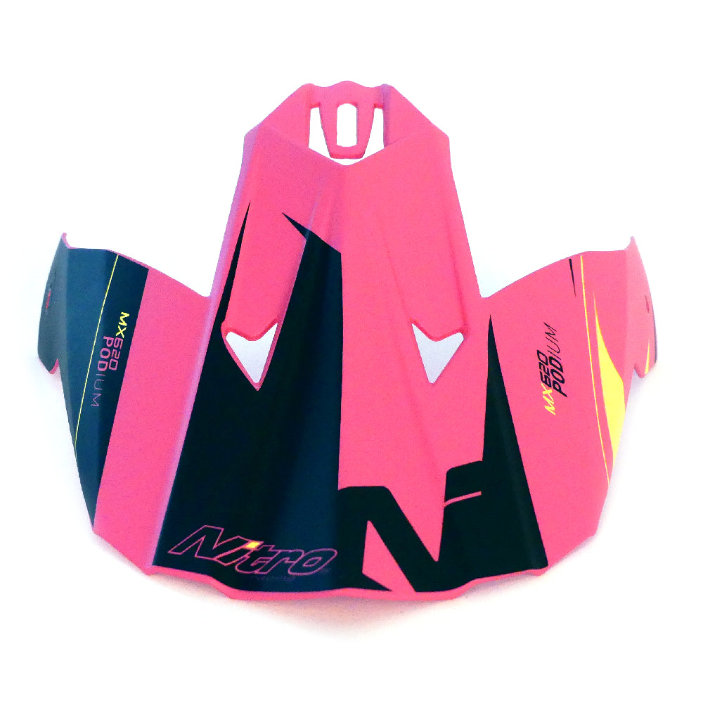 Nitro MX620 Junior Helmet Peak Pink / Yellow / Black  - FREE UK Delivery - Moto Central