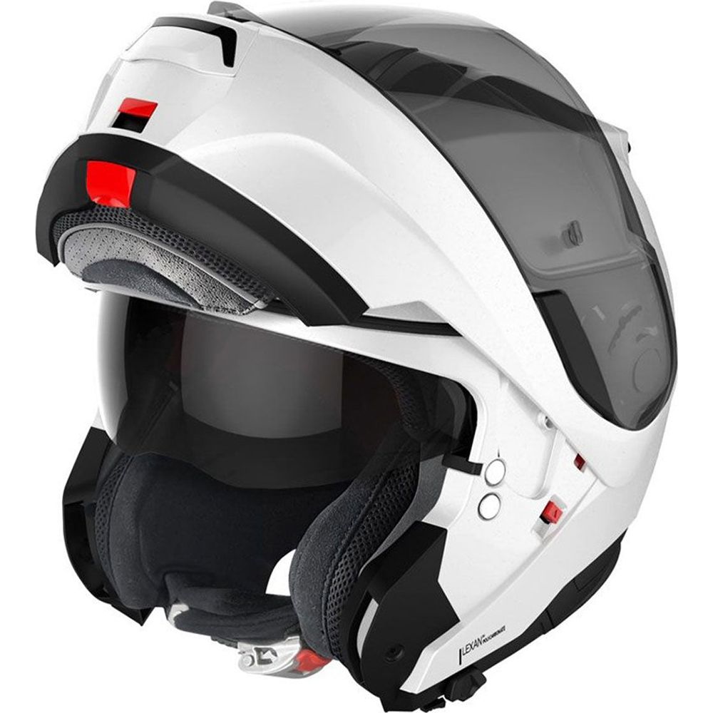 Nolan N100-6 Classic N-Com Modular Flip-Up Helmet Metal White  - FREE UK Shipping, FREE 365 Day Returns | Moto Central