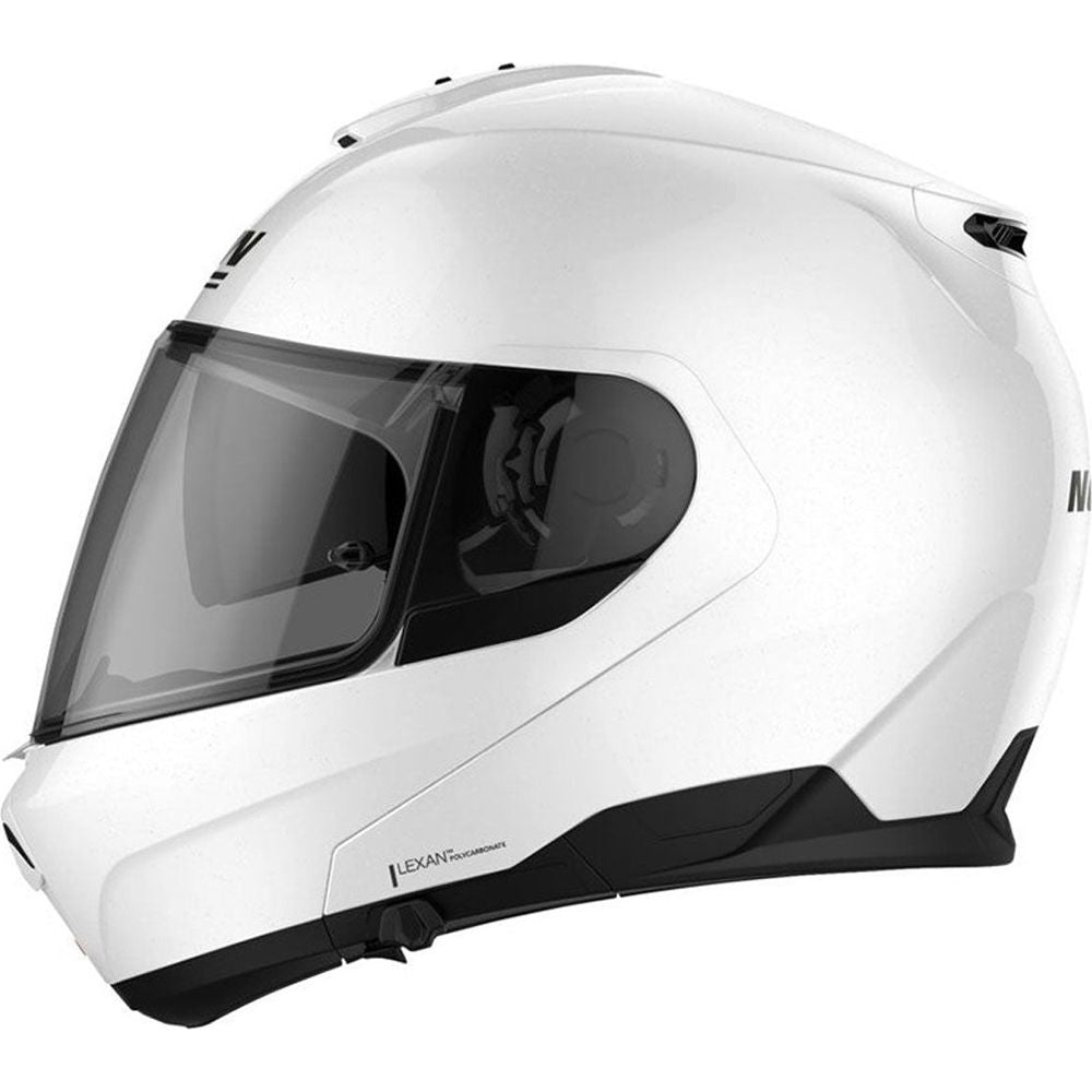 Nolan N100-6 Classic N-Com Modular Flip-Up Helmet Metal White  - FREE UK Shipping, FREE 365 Day Returns | Moto Central