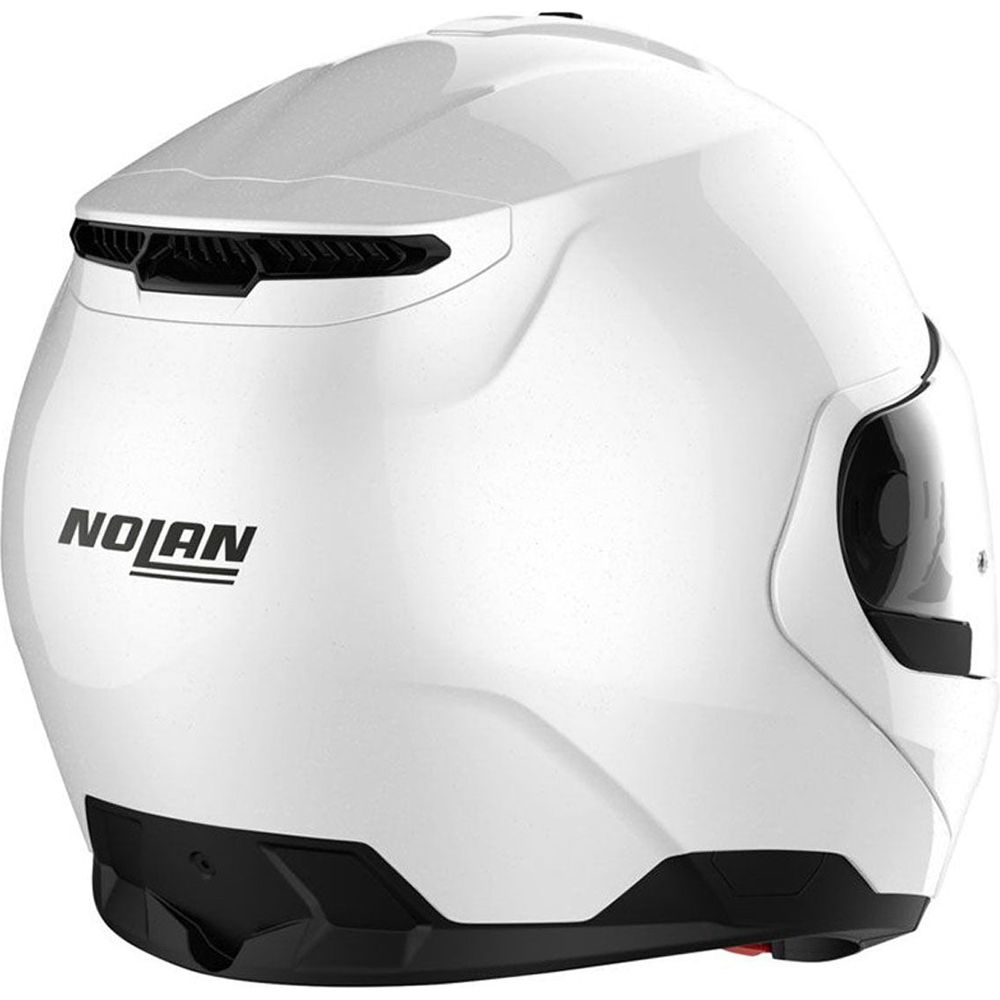 Nolan N100-6 Classic N-Com Modular Flip-Up Helmet Metal White  - FREE UK Shipping, FREE 365 Day Returns | Moto Central