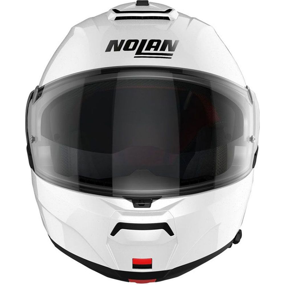 Nolan N100-6 Classic N-Com Modular Flip-Up Helmet Metal White  - FREE UK Shipping, FREE 365 Day Returns | Moto Central