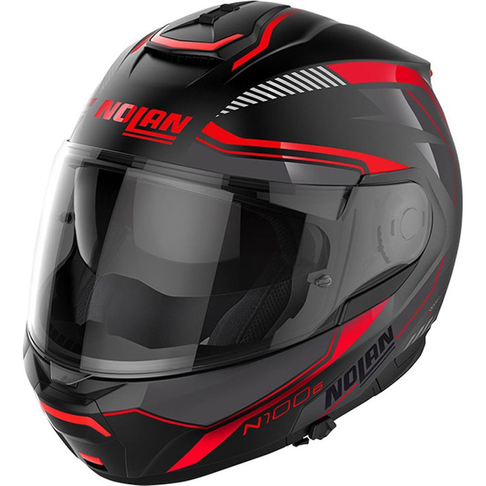 Nolan N100-6 Surveyor N-Com Modular Flip-Up Helmet Flat Black / Red