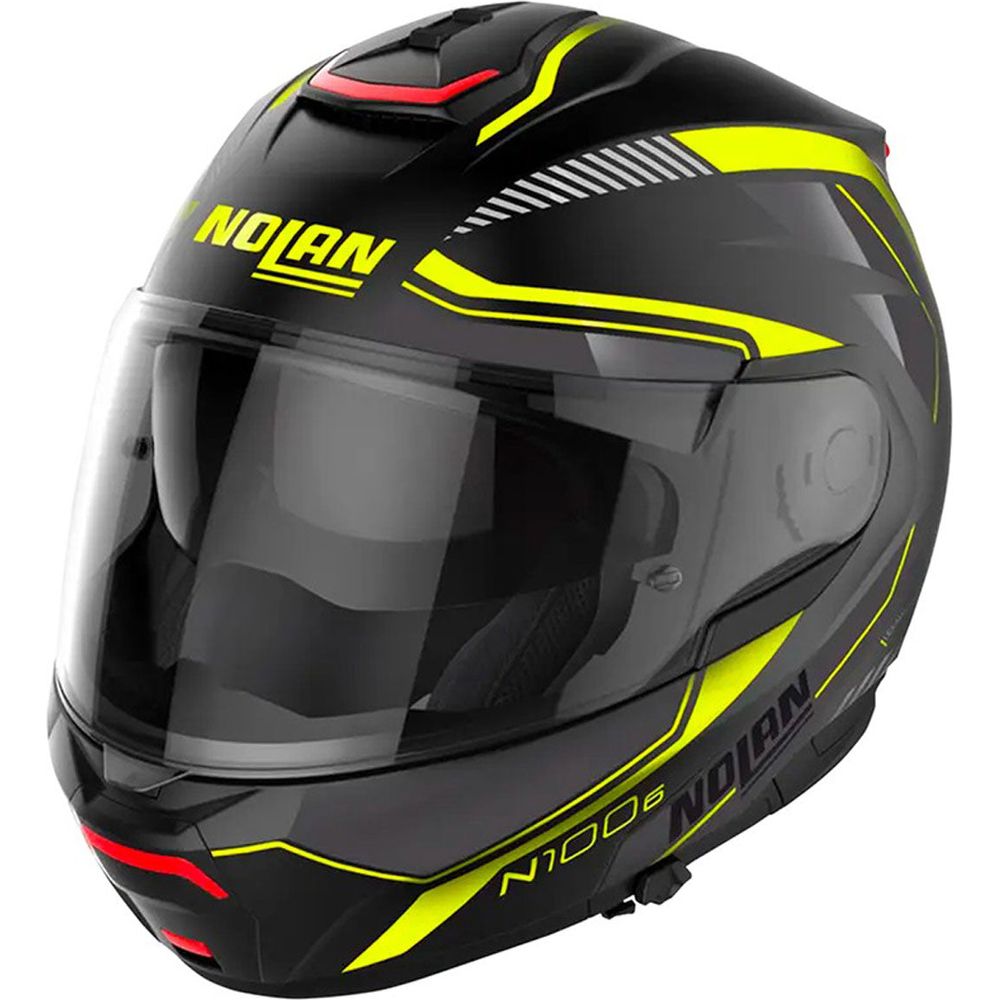 Nolan N100-6 Surveyor N-Com Modular Flip-Up Helmet Flat Black / Fluo Yellow