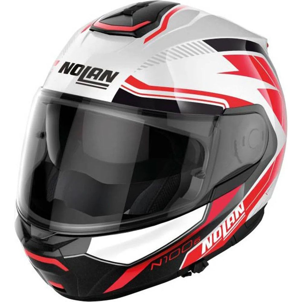 Nolan N100-6 Surveyor N-Com Modular Flip-Up Helmet Metal White / Black / Red