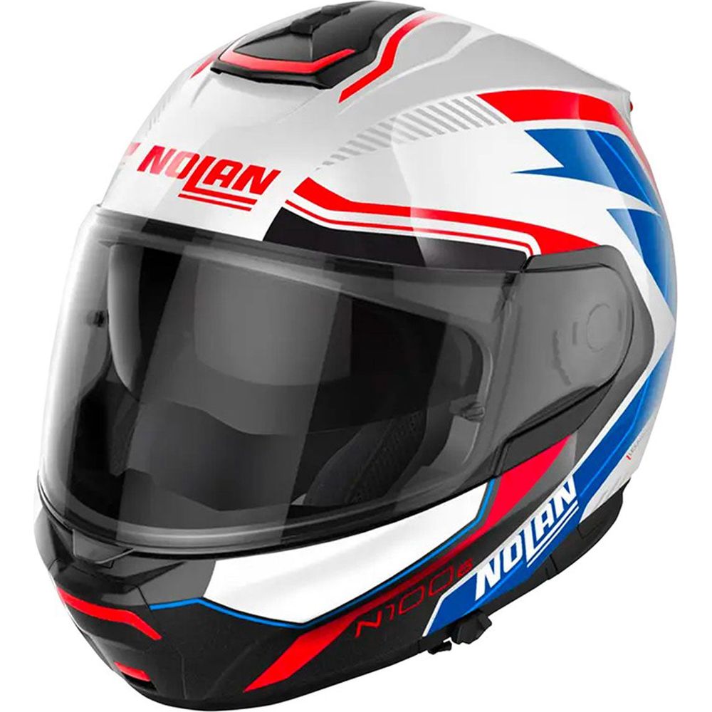 Nolan N100-6 Surveyor N-Com Modular Flip-Up Helmet Metal White / Blue / Red