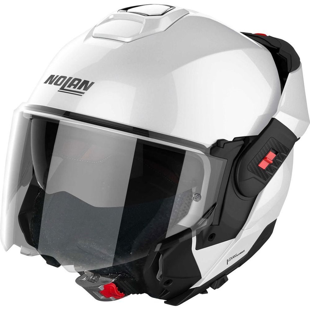 Nolan N120-1 Classic N-Com Modular Flip-Up Helmet Metal White - FREE UK Shipping, FREE 365 Day Returns | Moto Central