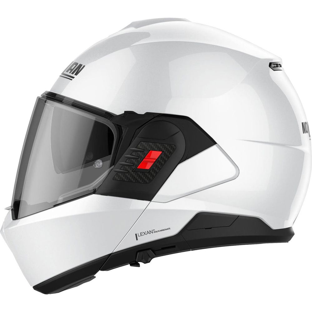 Nolan N120-1 Classic N-Com Modular Flip-Up Helmet Metal White - FREE UK Shipping, FREE 365 Day Returns | Moto Central