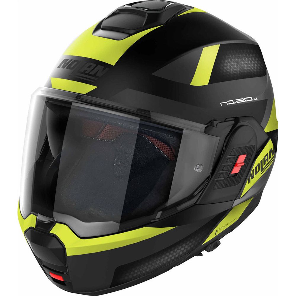 Nolan N120-1 Subway N-Com Modular Flip-Up Helmet Flat Black / Fluo Yellow