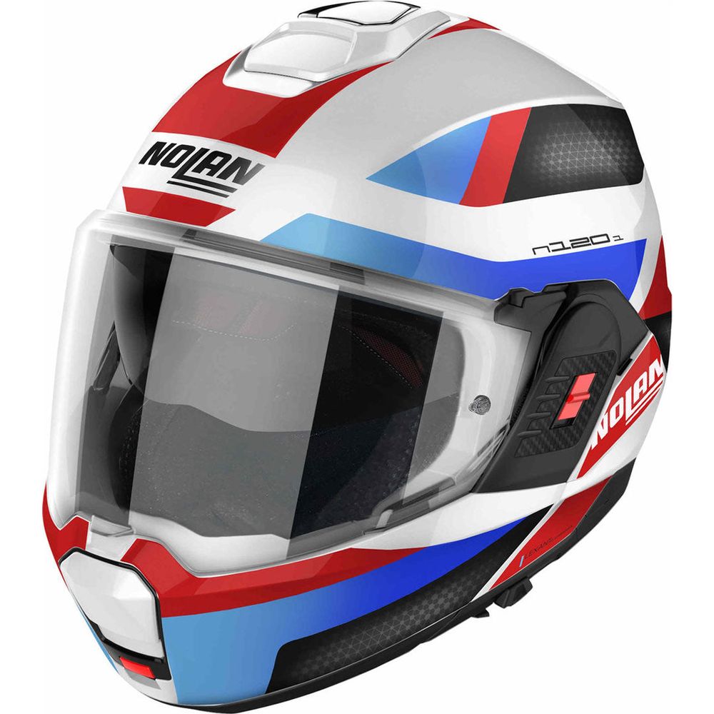 Nolan N120-1 Subway N-Com Modular Flip-Up Helmet Metal White / Blue / Red