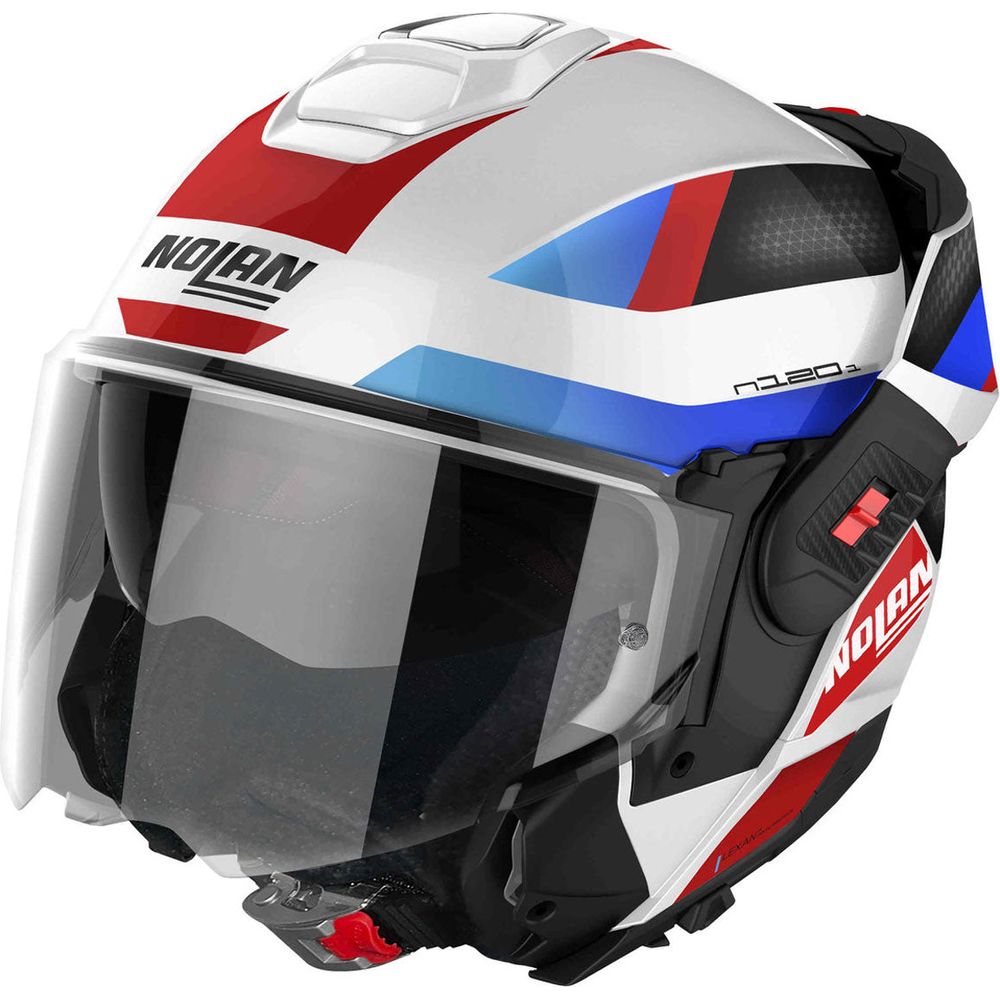 Nolan N120-1 Subway N-Com Modular Flip-Up Helmet Metal White / Blue / Red