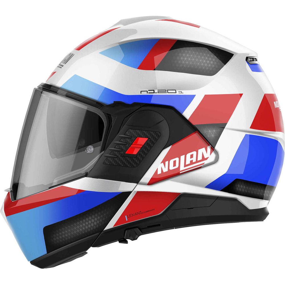 Nolan N120-1 Subway N-Com Modular Flip-Up Helmet Metal White / Blue / Red