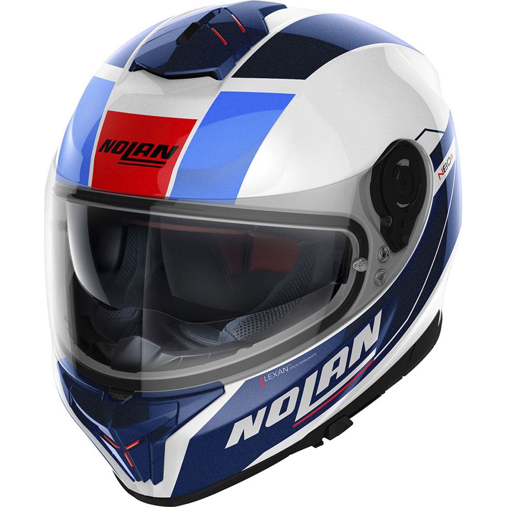 Nolan N80-8 Mandrake N-Com Full Face Helmet Metal White / Blue / Red