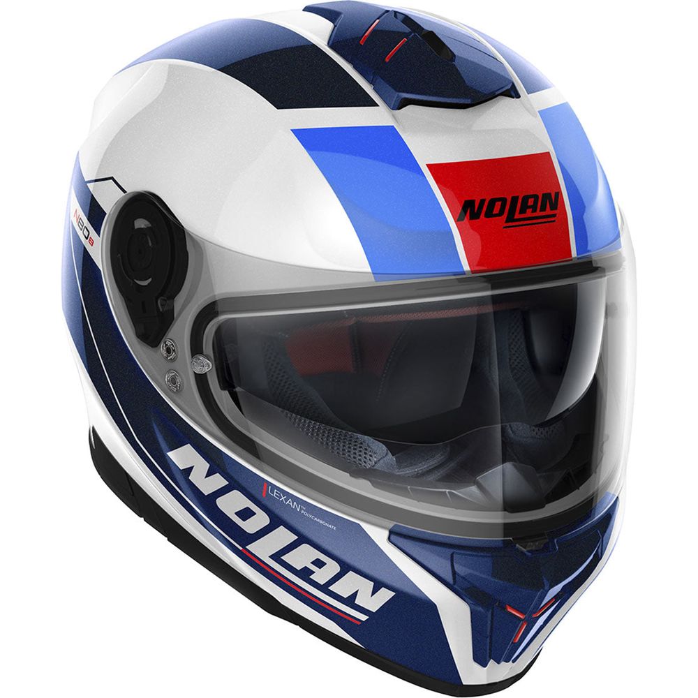 Nolan N80-8 Mandrake N-Com Full Face Helmet Metal White / Blue / Red