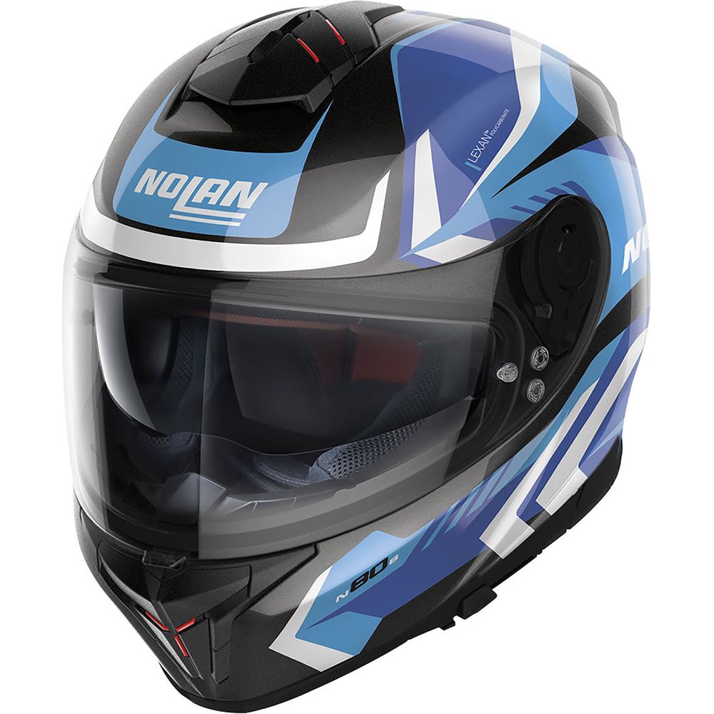 Nolan N80-8 Rumble N-Com Full Face Helmet Metal Black / Blue