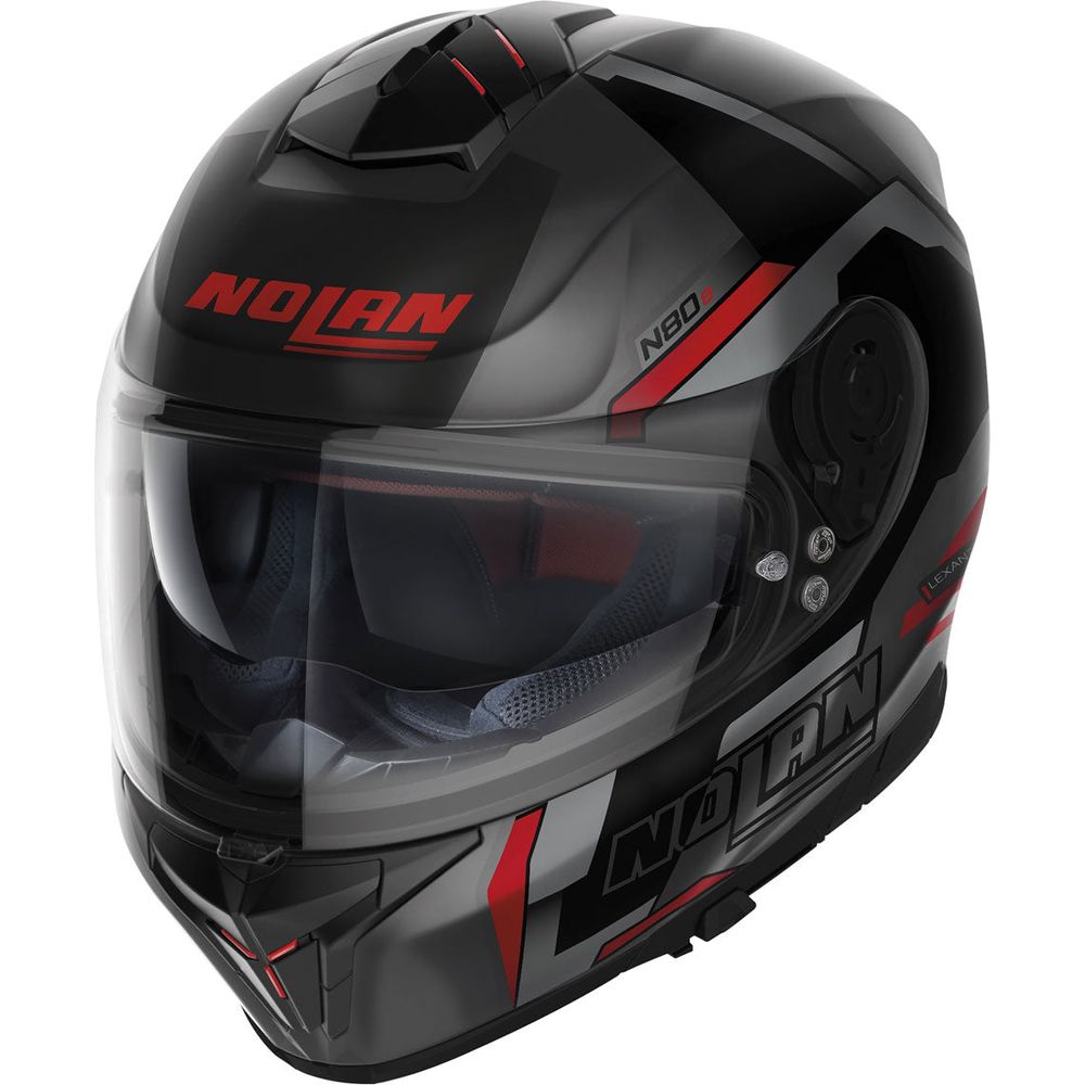 Nolan N80-8 Wanted N-Com Full Face Helmet Flat Lava / Red