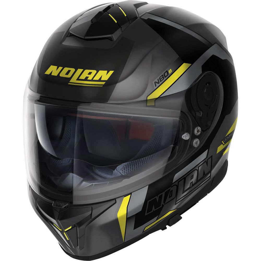 Nolan N80-8 Wanted N-Com Full Face Helmet Flat Lava / Fluo Yellow