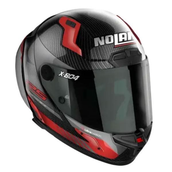 Nolan X-804 RS Ultra Carbon Hot Lap Full Face Helmet Carbon / Red - FREE UK Shipping, FREE 365 Day Returns | Moto Central