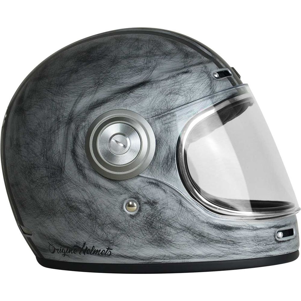 Origine Vega ECE 22.05 Full Face Helmet Custom Silver / Black  - FREE UK Shipping, FREE 365 Day Returns | Moto Central