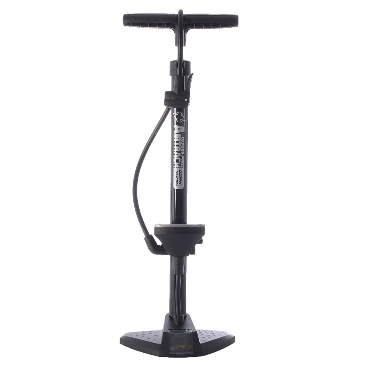 Oxford Airtrack Workshop Steel Floorpump With Gauge Black - FREE UK Shipping, FREE 365 Day Returns | Moto Central