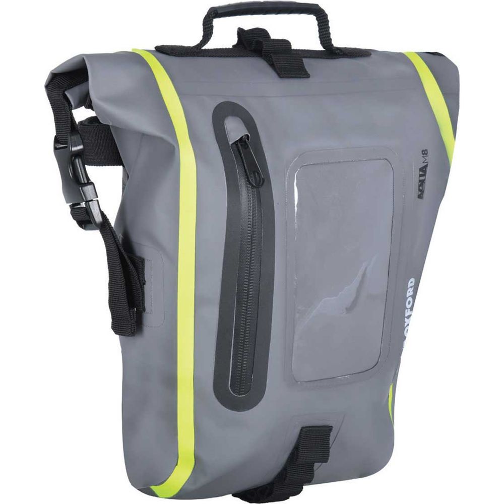 Oxford Aqua M8 Tank Bag Black / Grey / Fluo Yellow - 8 Litres  - FREE UK Shipping, FREE 365 Day Returns | Moto Central